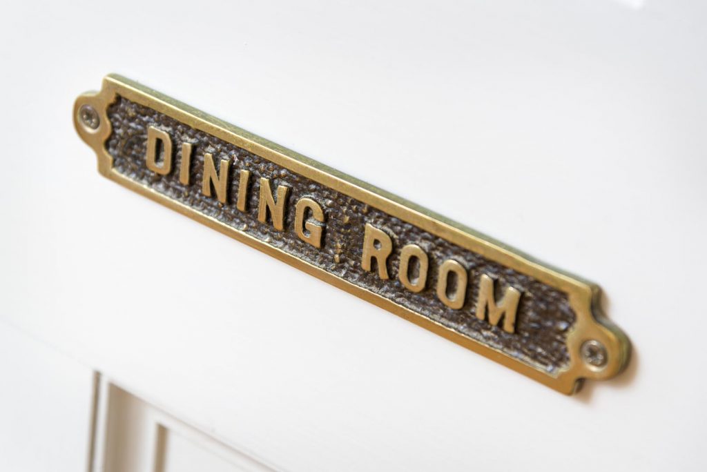 Dining Room sign at Bramblewood Cottage, 4 star guest house in Keswick